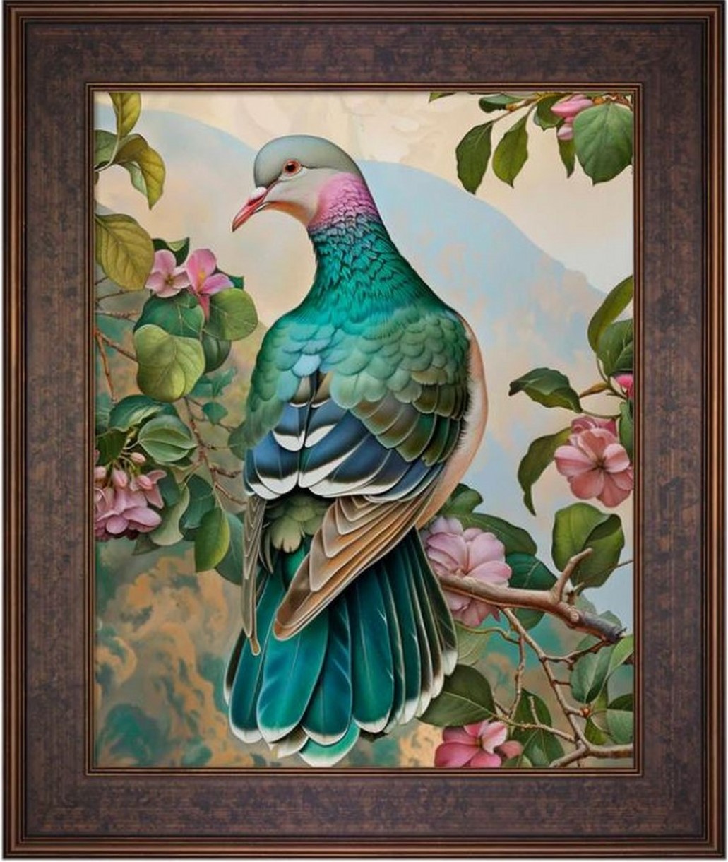 Verdant Splendor Dove Amidst Blossoms Limited Edition Canvas