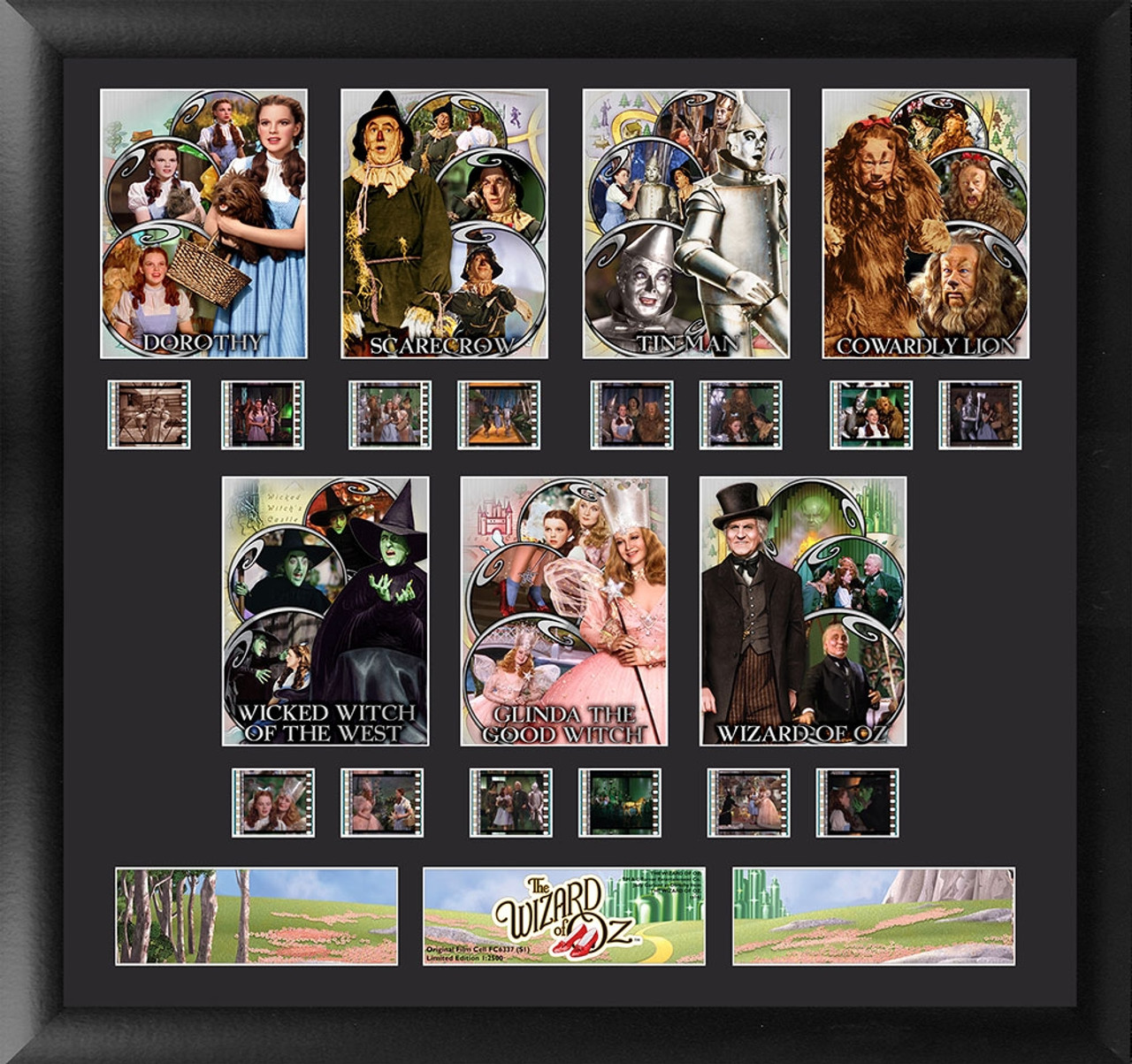 The Wizard of Oz Film Cell Montage Large Framed Character Display