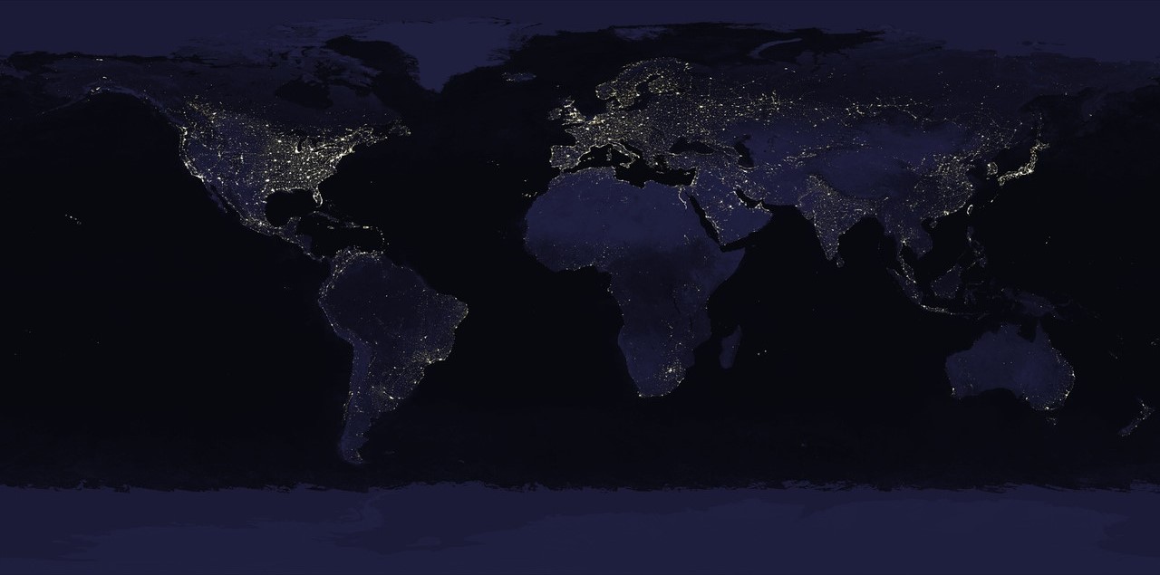 World at Night Museum Wrapped Giclée on Canvas